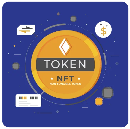 NFT token with blue background