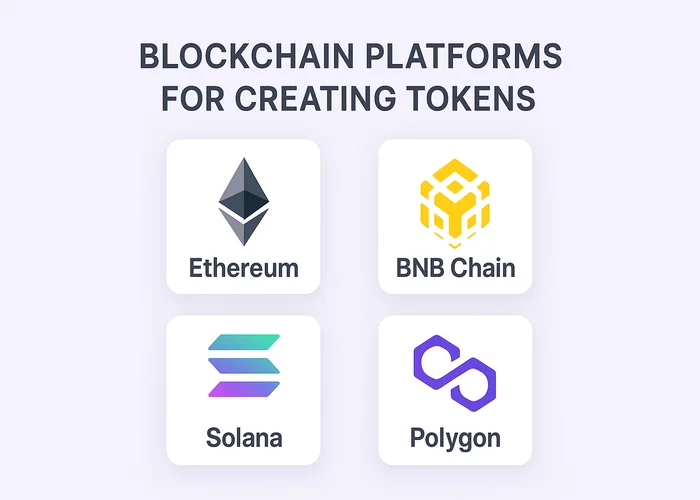 Blockchain platforms for creating tokens