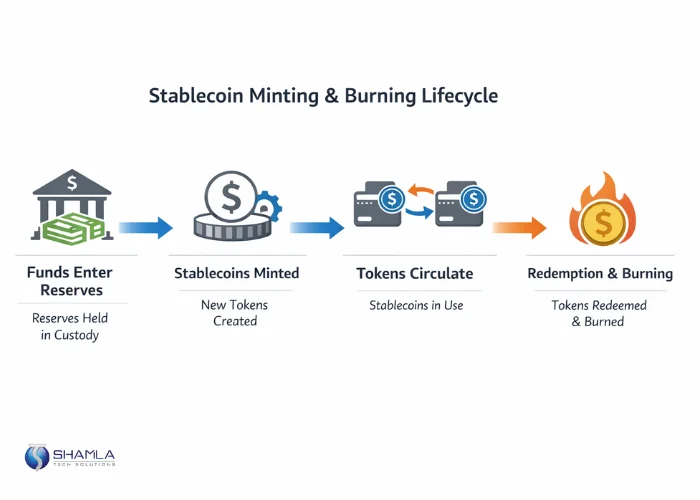 Stablecoin minting and burning