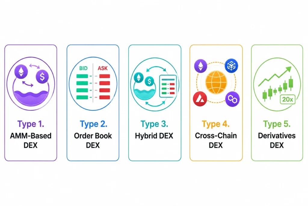 5 Types of Decentralized Exchanges You Can Build in 2026