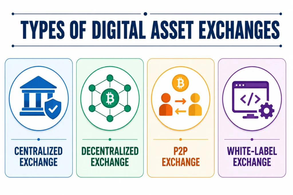 Types of digital asset exchanges